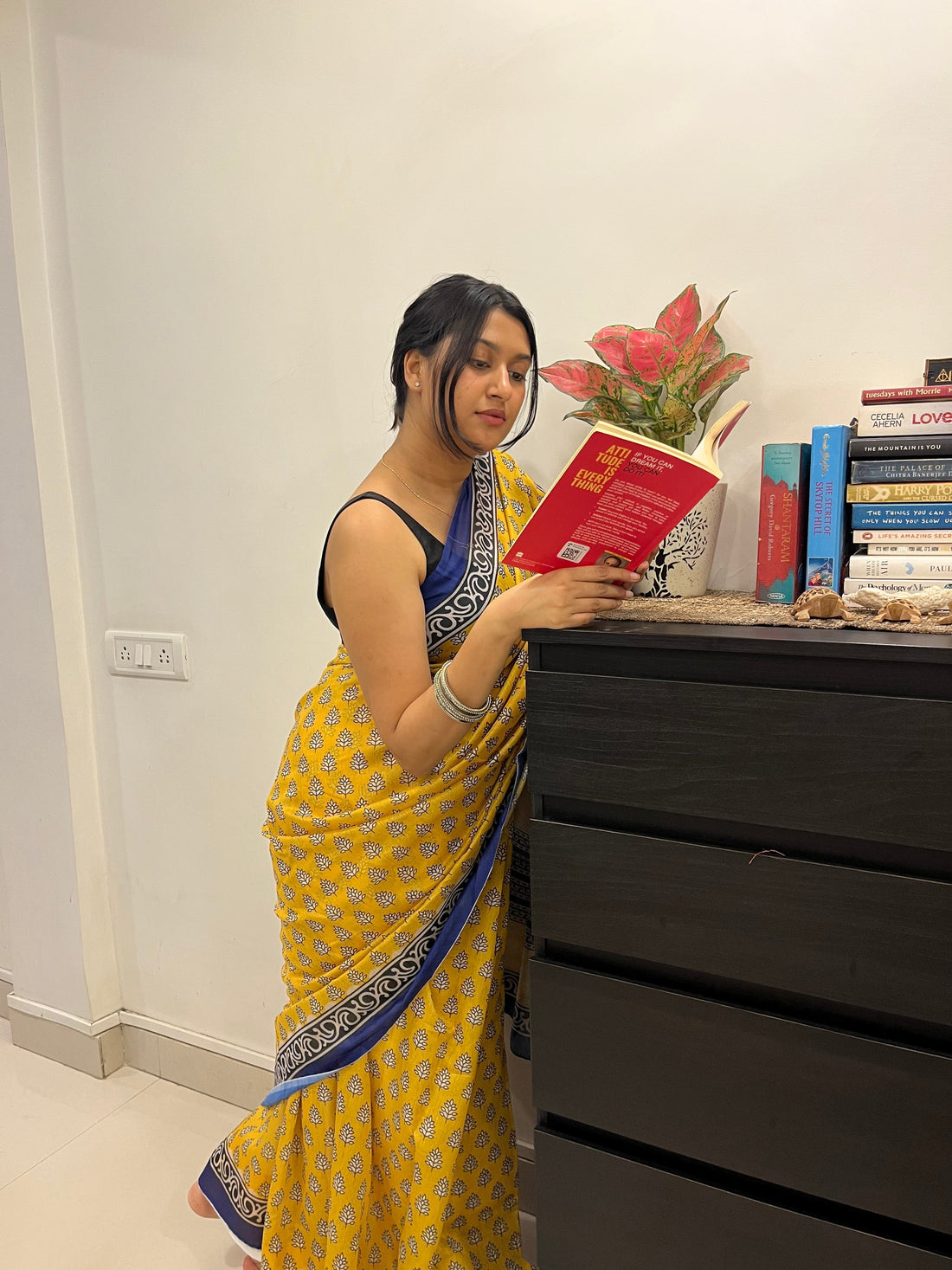 Comfortable saree drape that stays in place all day